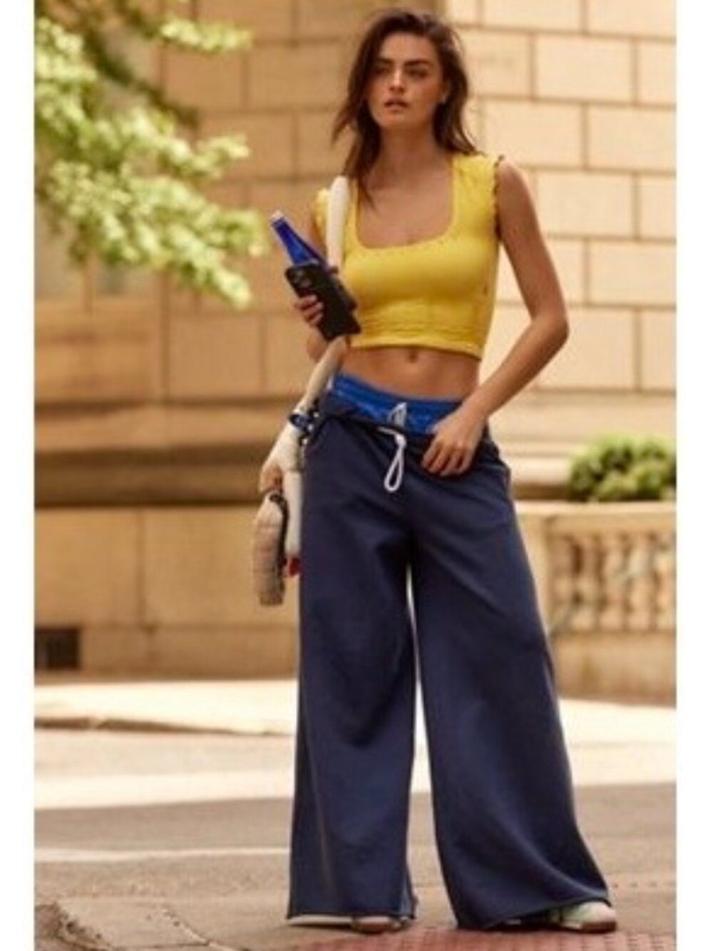 NWT - Free People / FP Movement - For The Win Wide-Leg Pants - Navy - Size Large